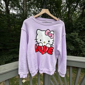 Hello Kitty Sanrio Love Crewneck Graphic Lavender Sweatshirt Size S